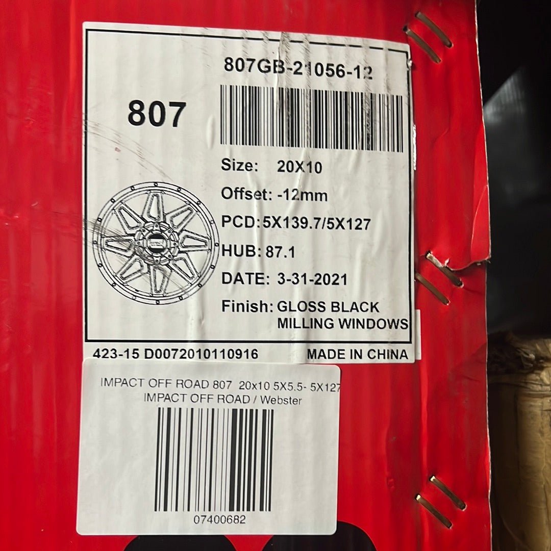 IMPACT OFF ROAD 807 20x10 5X5.5 - 5X127 - Gun Hill Tire House (WTW - WHOLESALE TIRES & WHEELS)