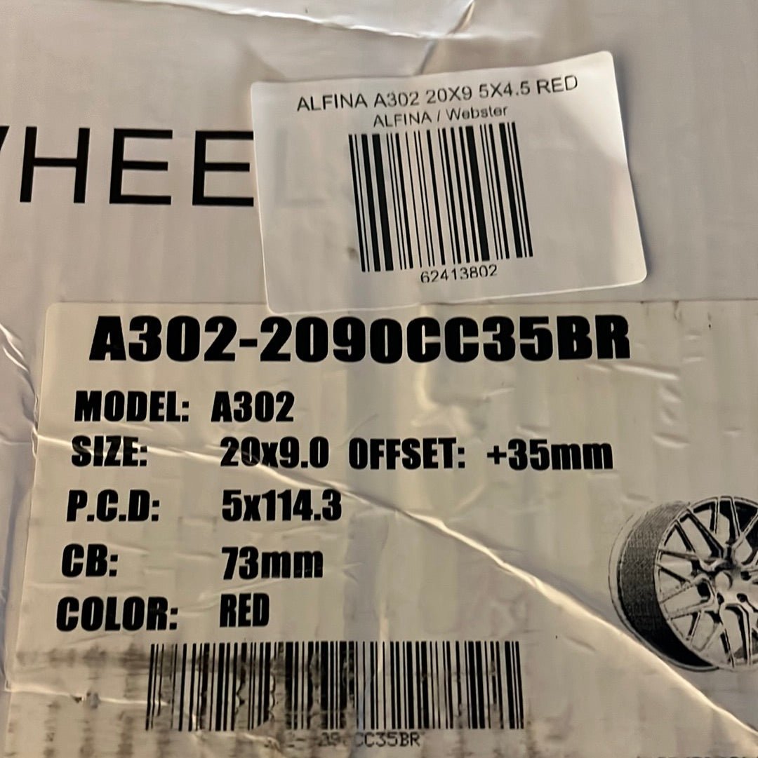 ALFINA AF302 20X9 5X4.5 RED - Gun Hill Tire House (WTW - WHOLESALE TIRES & WHEELS)