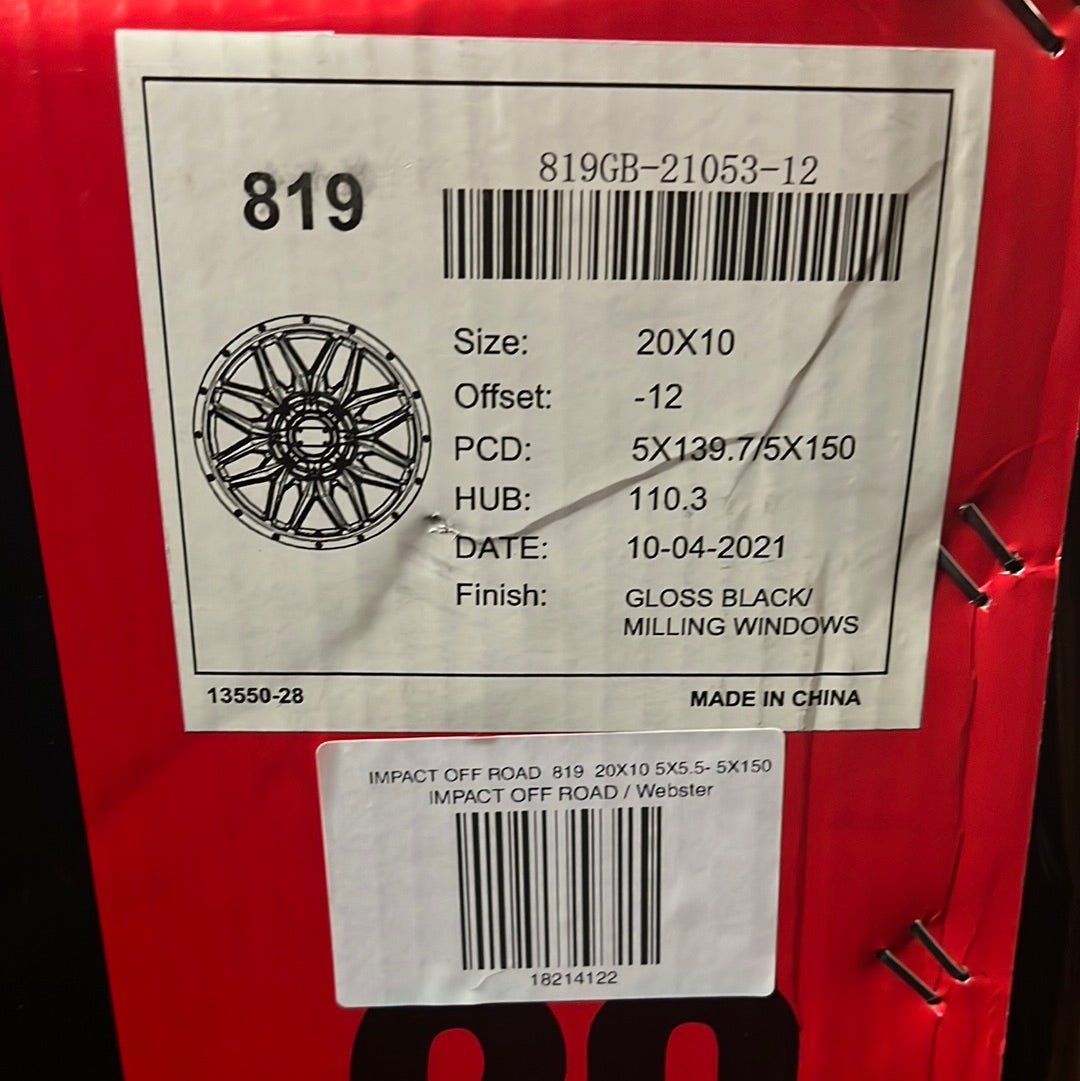 IMPACT OFF ROAD 819 20X10 5X5.5 - 5X150 - Gun Hill Tire House (WTW - WHOLESALE TIRES & WHEELS)