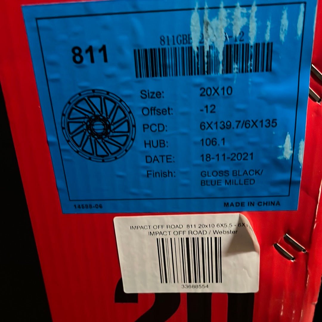 IMPACT OFF ROAD 811 20x10 6X5.5 - 6X135 - Gun Hill Tire House (WTW - WHOLESALE TIRES & WHEELS)