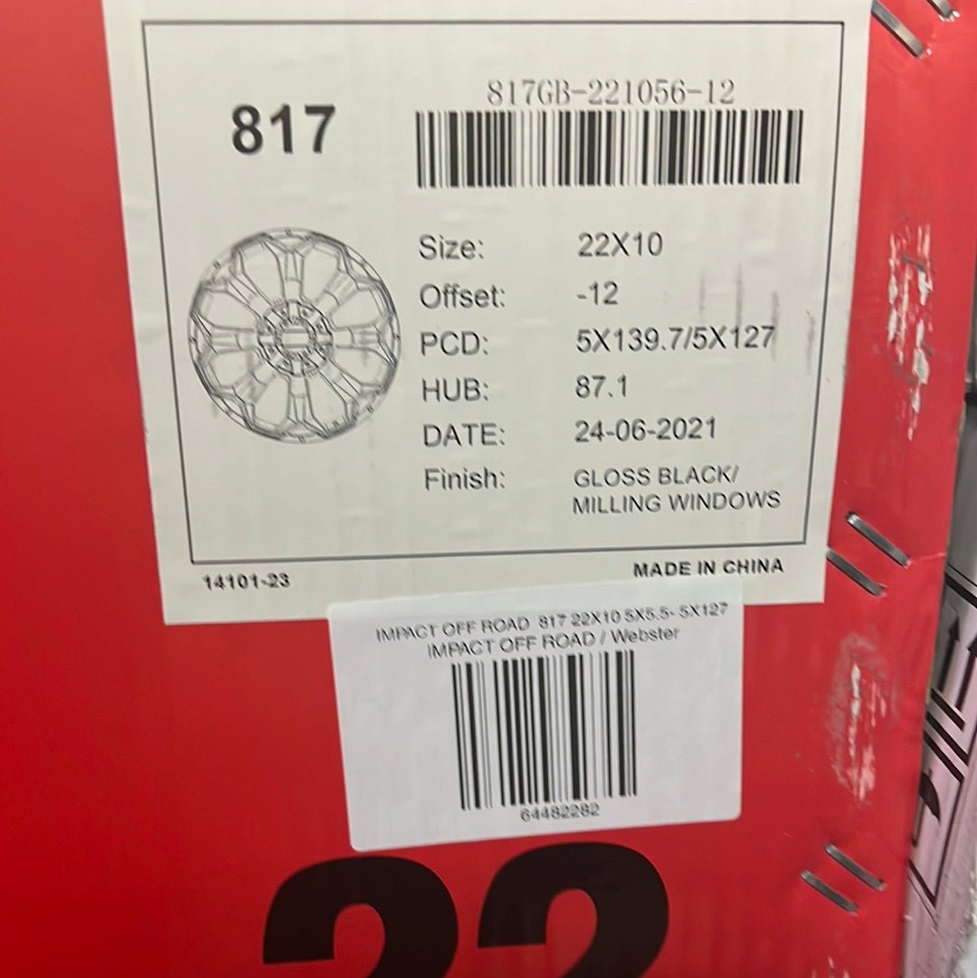 IMPACT OFF ROAD 817 22X10 5X5.5 - 5X127 - Gun Hill Tire House (WTW - WHOLESALE TIRES & WHEELS)