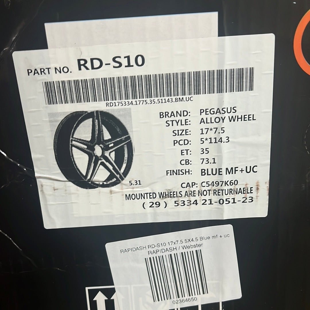 RAPIDASH RD - S10 17x7.5 5X4.5 Blue mf + uc - Gun Hill Tire House (WTW - WHOLESALE TIRES & WHEELS)