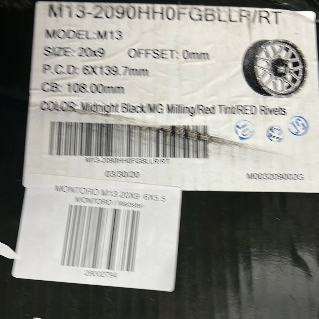 MONTORO M13 20X9 6X5.5 - Gun Hill Tire House (WTW - WHOLESALE TIRES & WHEELS)
