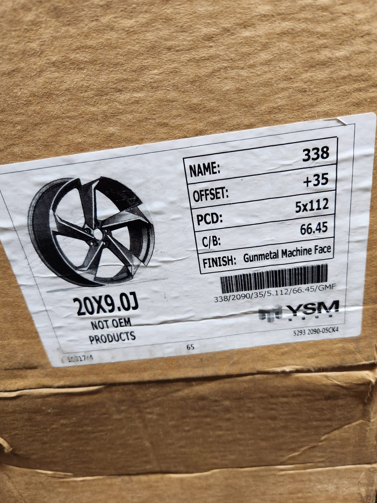 YSM 20X9.0 5X112 GUN METAL MACHINED FACE - Gun Hill Tire House (WTW - WHOLESALE TIRES & WHEELS)