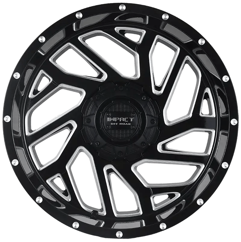IMPACT OFF ROAD 823 20X10 6x5.5 - 6x135 BLACK MACHINED MILLING WINDOWS - Gun Hill Tire House (WTW - WHOLESALE TIRES & WHEELS)