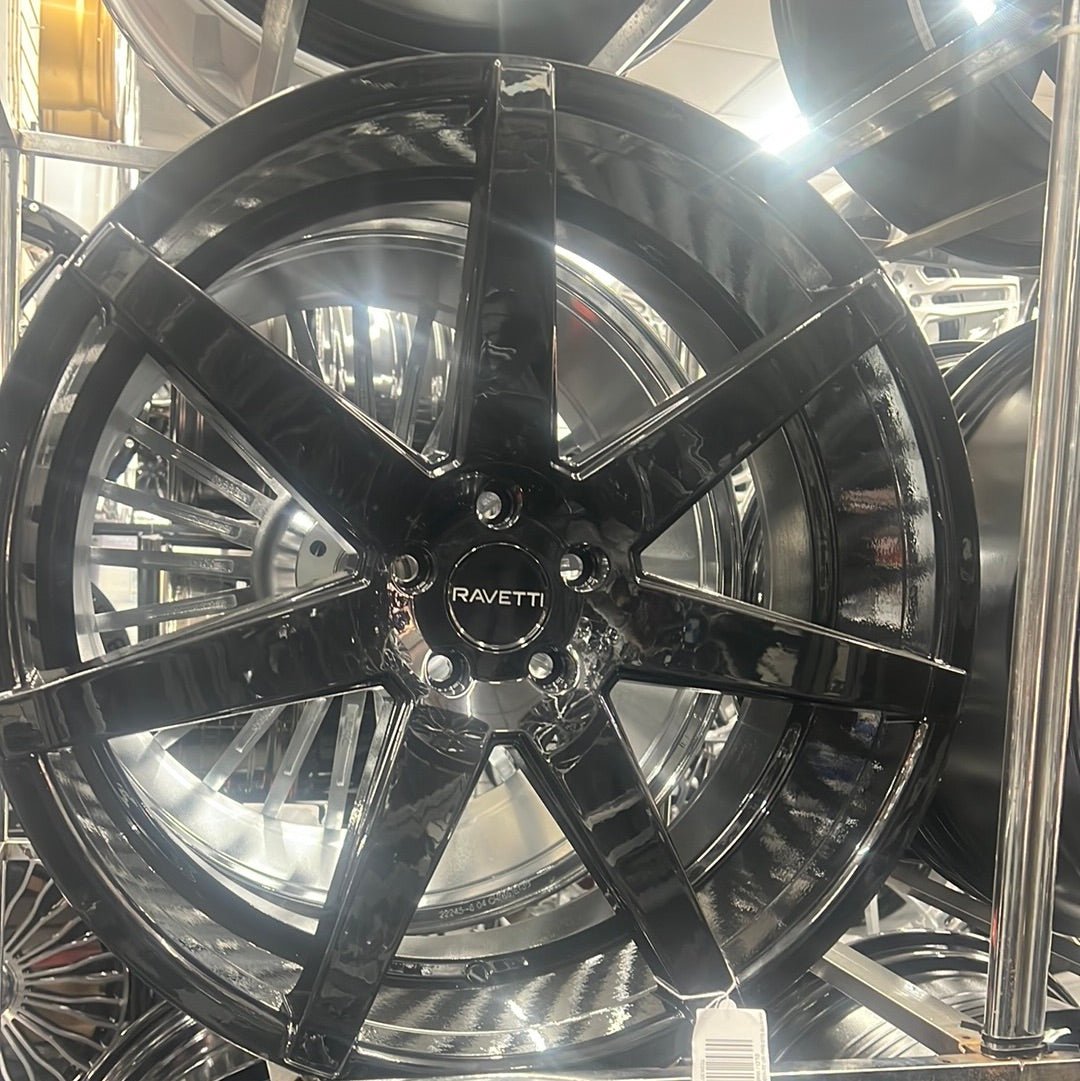 RAVETTI ELO RAV - M7 - WHEELS 22X10 5X4.5 BLACK (U) - Gun Hill Tire House (WTW - WHOLESALE TIRES & WHEELS)